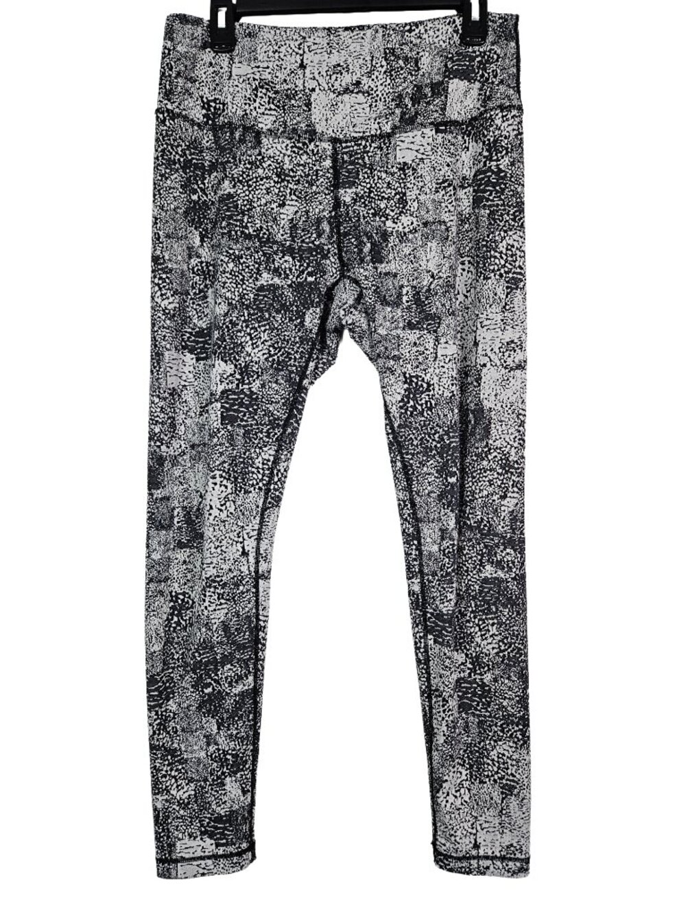 Zella Black/White Textured Static Abstract Print Legging L - Picture 2 of 10